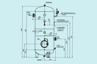 Чертеж Воздухосборник-ресивер для кислорода